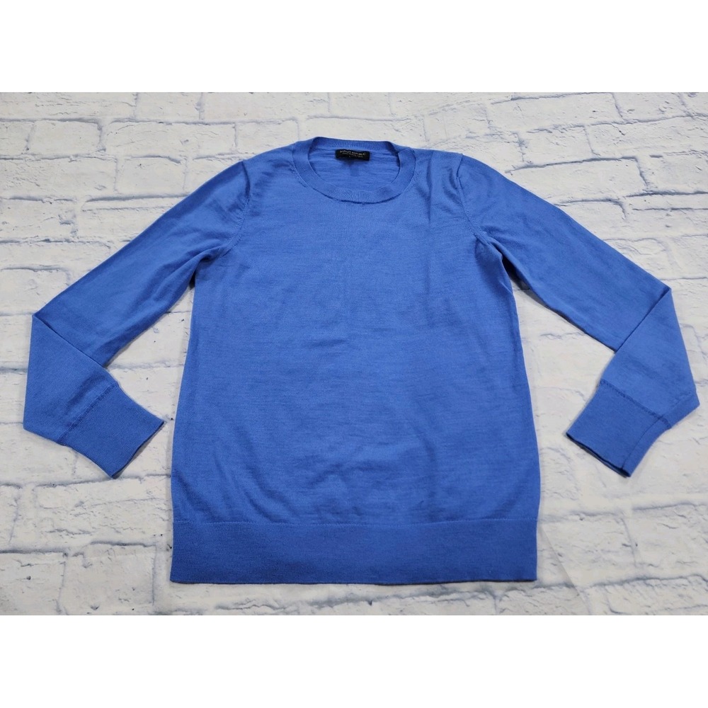 Banana Republic MENS SIZE M Crewneck Cardigan Sweater Blue 100% Merino Wool